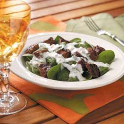 Beef Kabob Spinach Salad recipe