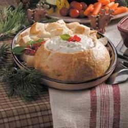 Clam Fondue in a Bread Bowl recipe