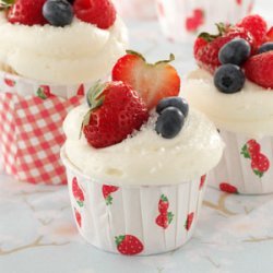 Berry-Topped White Cupcakes recipe