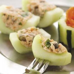 Smoked Salmon Cucumber Canapes recipe