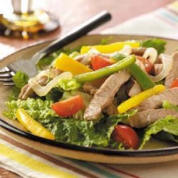 Warm Pork Fajita Salad recipe