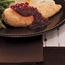 Oven-Fried Chicken with Cranberry Sauce recipe