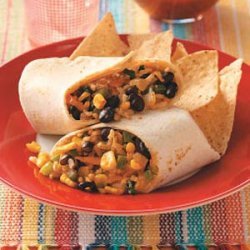 Corn, Rice & Bean Burritos recipe
