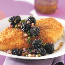 Crumb-Coated Chicken & Blackberry Salsa recipe