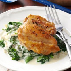Chicken Thighs with Shallots & Spinach recipe
