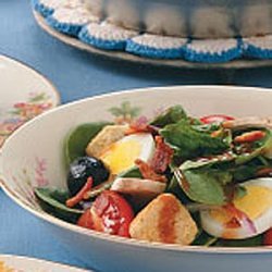Spinach Salad with Hot Bacon Dressing recipe