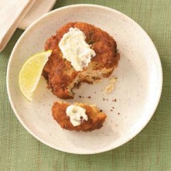 Potato-Crab Cakes with Lime Butter recipe