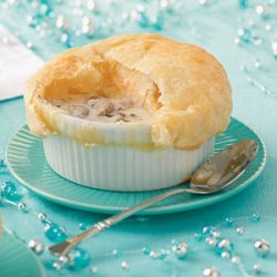 Creamy Garlic & Mushroom Soup with Pastry Caps recipe