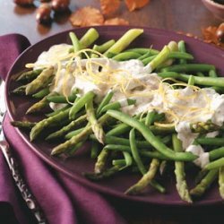 Asparagus and Green Beans with Tarragon Lemon Dip recipe