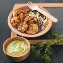 Grilled Shrimp with Cilantro Dipping Sauce recipe