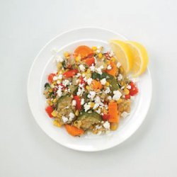Quinoa with Roasted Veggies and Feta recipe