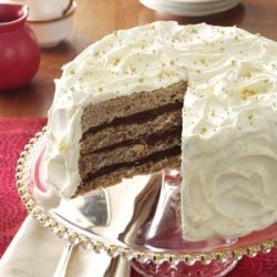 Gilded Mocha-Walnut Layer Cake recipe