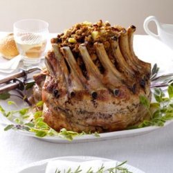 Crown Pork Roast with Apple-Cranberry Stuffing recipe