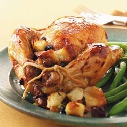 Honey-Glazed Hens with Fruit Stuffing for Two recipe
