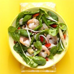 Warm Szechuan Shrimp and Spinach Salad recipe