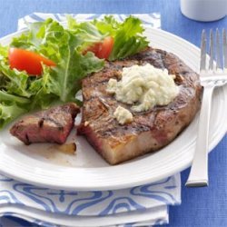 Grilled Ribeyes with Blue Cheese Butter recipe
