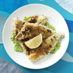 Herb-Crusted Perch Fillets with Pea Puree recipe