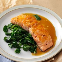 Orange Salmon with Sauteed Spinach recipe