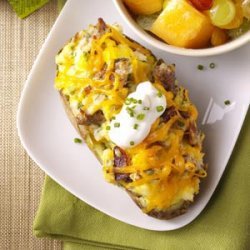 Twice-Baked Breakfast Potatoes for Two recipe