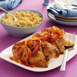 Roast Chicken Breasts with Peppers recipe