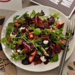 Mozzarella Strawberry Salad with Chocolate Vinaigrette recipe