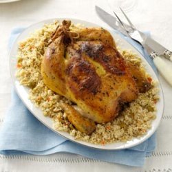 Lemon-Roasted Chicken with Olive Couscous recipe