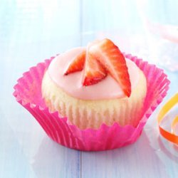 Lemon Cupcakes with Strawberry Frosting recipe