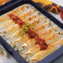 Makeover Creamy Halibut Enchiladas recipe