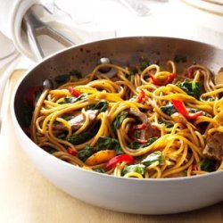 Beef & Spinach Lo Mein recipe