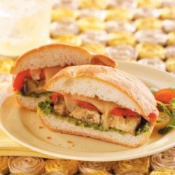 Grilled Veggie Sandwiches with Cilantro Pesto recipe
