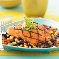 Grilled Salmon with Black Bean Salsa recipe