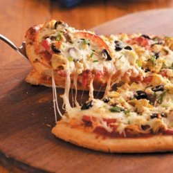 Grilled Artichoke-Mushroom Pizza recipe