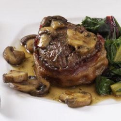 Bacon-Wrapped Filets with Scotched Mushrooms recipe