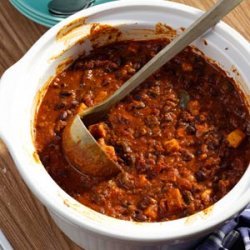 Black Bean, Chorizo & Sweet Potato Chili recipe