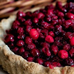 Chocolate Tart with Candied Cranberries recipe