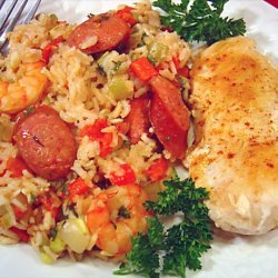 Chicken, Shrimp and Andouille Jambalaya recipe
