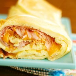 Baked Ham and Cheese Omelet Roll recipe