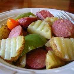 Smoked Sausage, Taters, Peppers and Onions Country Style recipe