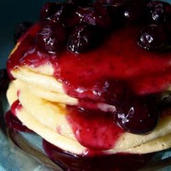 Blueberry Sour Cream Pancakes With Blueberry Sauce recipe