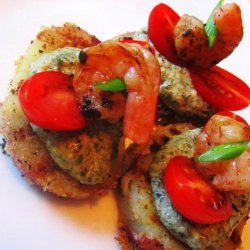 Grilled Potatoes & Shrimp With Spinach Mousse #RSC recipe