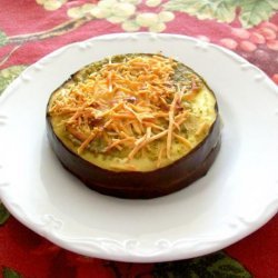Cheesy Eggplant (Aubergine) Pesto Stacks recipe