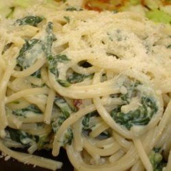 Herb Cheese and Spinach Sauce With Pasta recipe