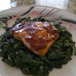 Javanese Roasted Salmon and Wilted Spinach recipe
