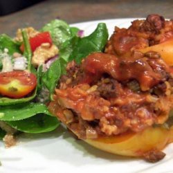 Ground Beef Stuffed Green Bell Peppers recipe