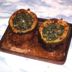 Roasted Acorn Squash With Spinach and Gruyere recipe