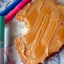 Ooey Gooey Peanut Butter and Honey Sandwiches (open Faced) recipe