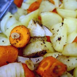 Carrots & Potatoes Roasted w/ Onion and Garlic recipe