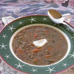 Creamy Vegetarian Lentil-Mushroom Soup recipe