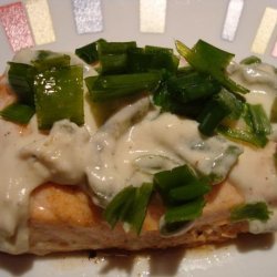 Baked Salmon (with Lime, Jalapeno Chive and Sour Cream Sauce) recipe