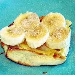 English Muffins Topped With Bananas and Cinnamon Sugar. recipe